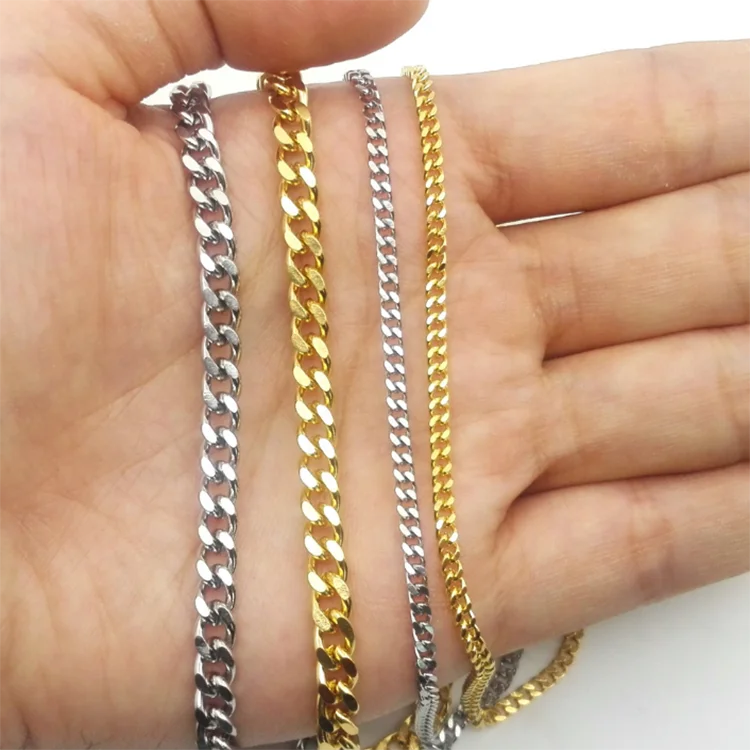 

Hip Hop Jewelry Stainless Steel Men Miami Curb Cuban Link Chain Necklace