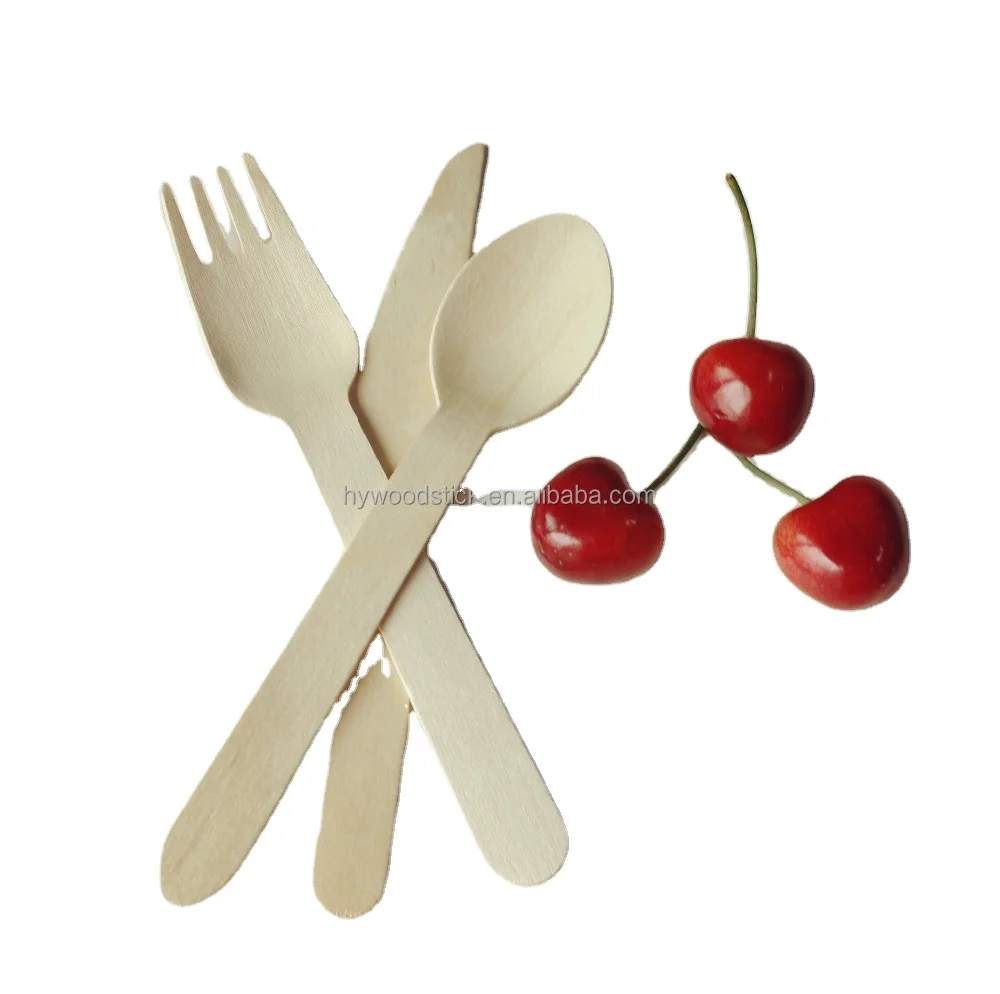 

Eco-friendly Biodegradable wooden tableware cutlery set