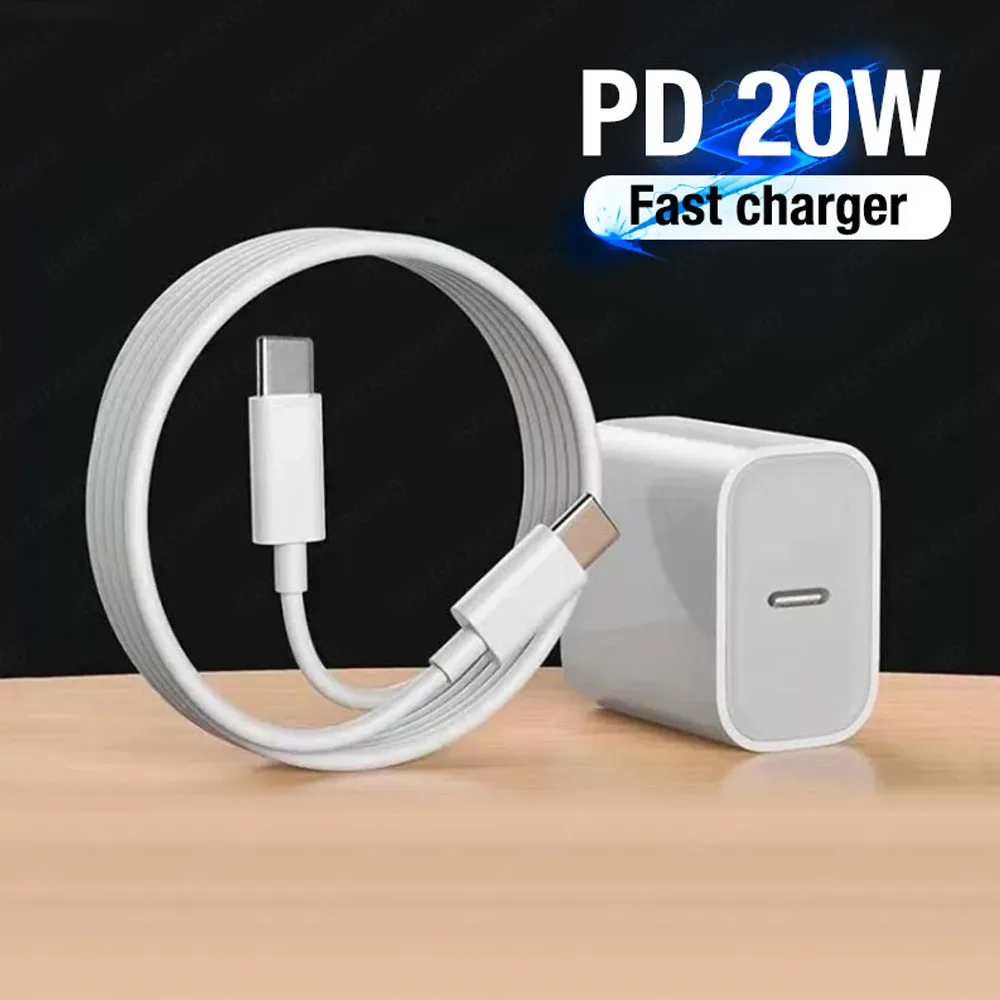 

Original For Apple 20W USB-C Power Adapter Charger EU Plug Fast Charger Adapter for iPhone 8 plus X XS 11 12 mini pro max, Black white