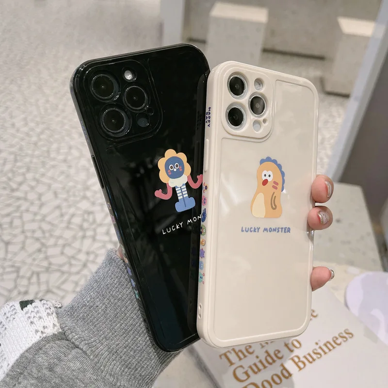 

Smiley Rubik Ins Cube Liquid Phone Case For iphone 12 Mini 11 Por X Xr Xs Max 7 8 Plus SE Soft Glue cartoon couple Back Cover
