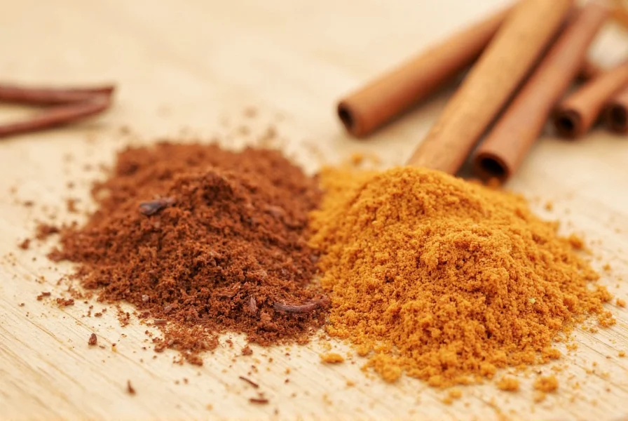 Spice rack with cinnamon and cassia sticks