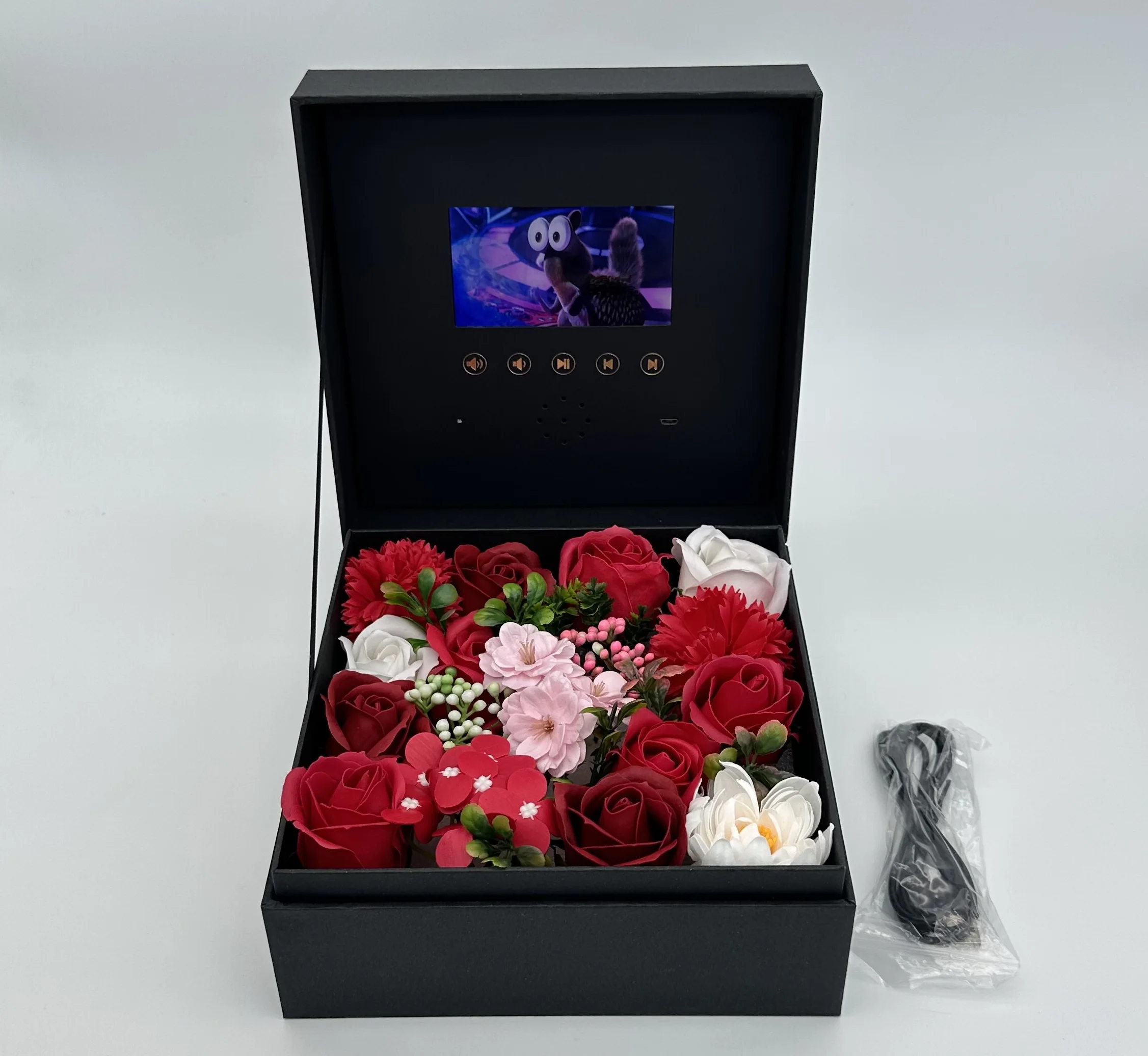 

Factory custom packaging presentation 4.3 inch digital brochure hd/IPS lcd screen flower gift video box