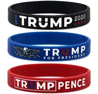 

Donald Trump Wristbands 2020 - Silicone Rubber Bracelets for Trump Campaign Supporters -Trump Gifts Merchandise Items