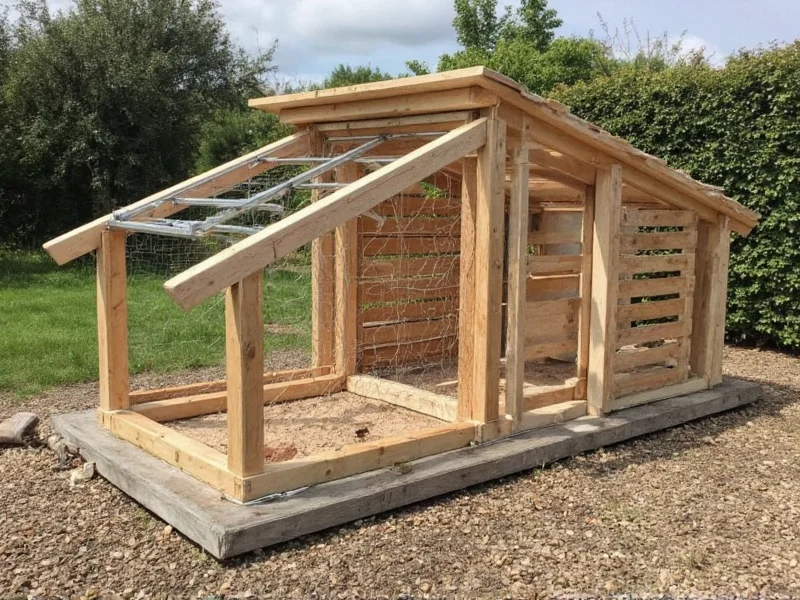Reinforced pallet chicken coop frame with internal skeleton