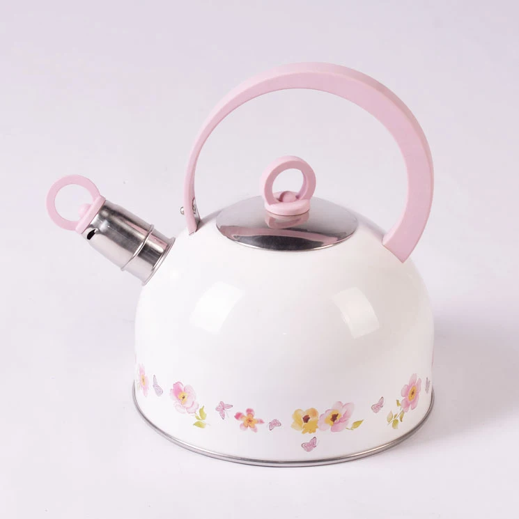 

304Stainless Steel Mirror Cover Body Metal Induction Cooker Stove Teapot Whistling Kettle, Silver