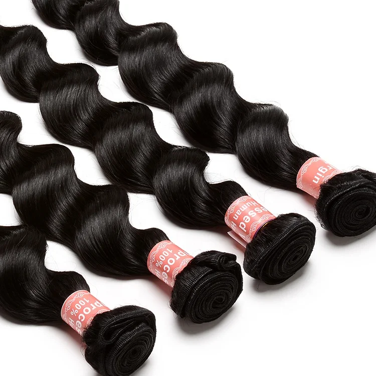 

Hair Weft Real Virgin Peruvian Remy Loose wave Unprocessed Human Hair Extensions