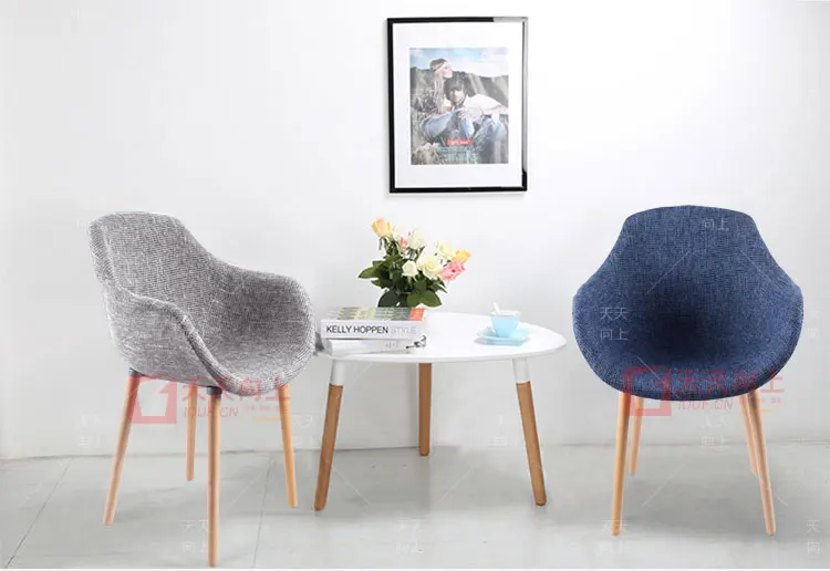 Wholesale Outdoor Fabric Cafe Chair for Chatting Dental Easy Chair Plastic Chair with Cloth Padded