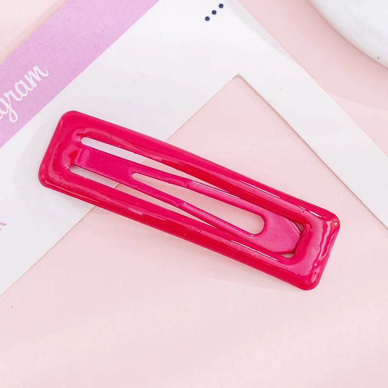 女装 2019 - buy 彩色大尺寸长方形短发夹,彩色珐琅环氧长方形发夹