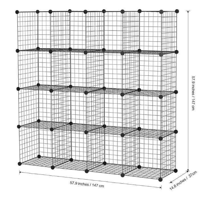 

Closet Cabinet Gird Metal Diy Shoe Cabinet Wire Storage Cube, Black/white