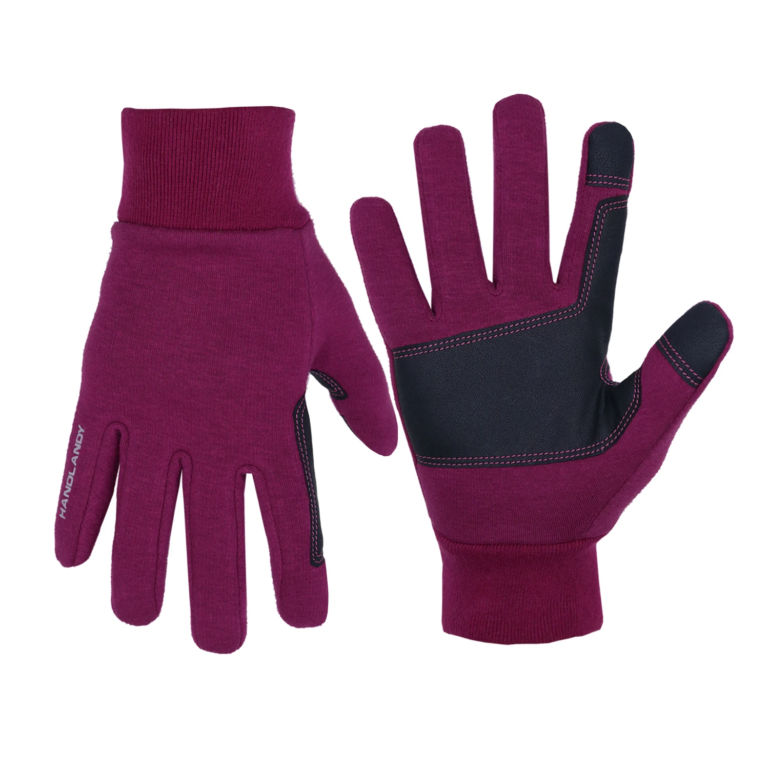 

HANDLANDY In Stock Kids Ladies Winter Gloves Touch Screen Gloves Winter Outdoor Sports Gloves, Black pink