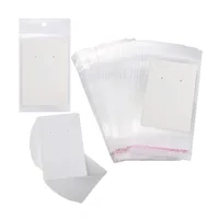 

Blank Earrings Holder Display Kraft Color Earring And Necklace Jewelry Set Paper Cards With Clear Self-Sealing Opp Plastic bag