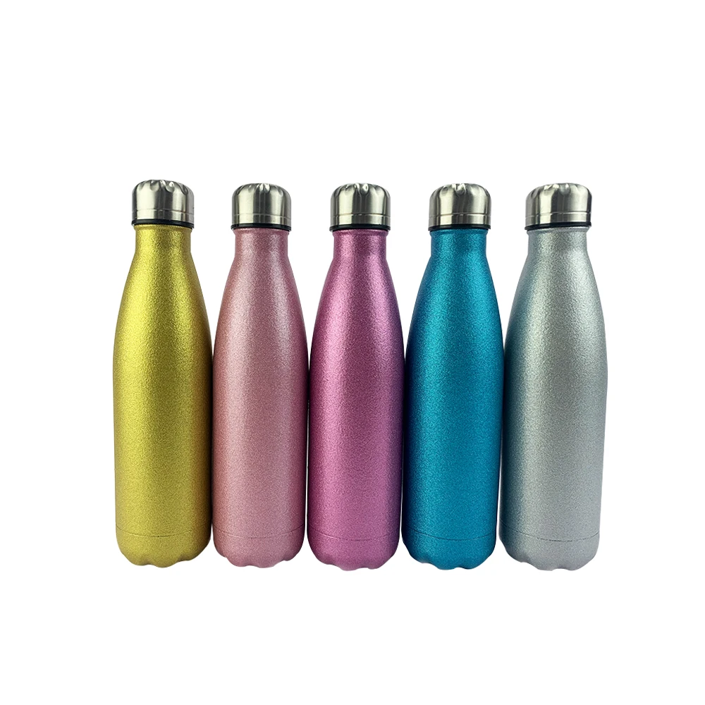 

Unisex 16oz Sustainable Cola Shape Water Bottle Vacuum Sublimation Sport Bottle Fabric Climbing Hiking Bottle with Lid, 5 colors