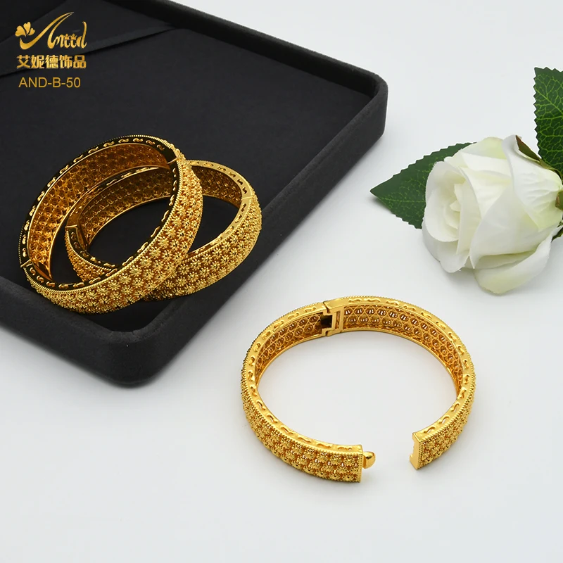

Non Tarnish Luxury Bangle Bracelet Saudi Hawaiian Gold 24K Gold Big Hand Larg 14K Gold Plated Wedding Bangle, 24k gold plated