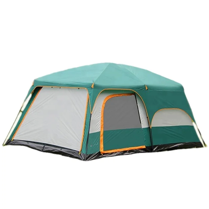 

6-12 person large luxury outdoor waterproof canvas tent for family camping, Green,blue, orange, coffee