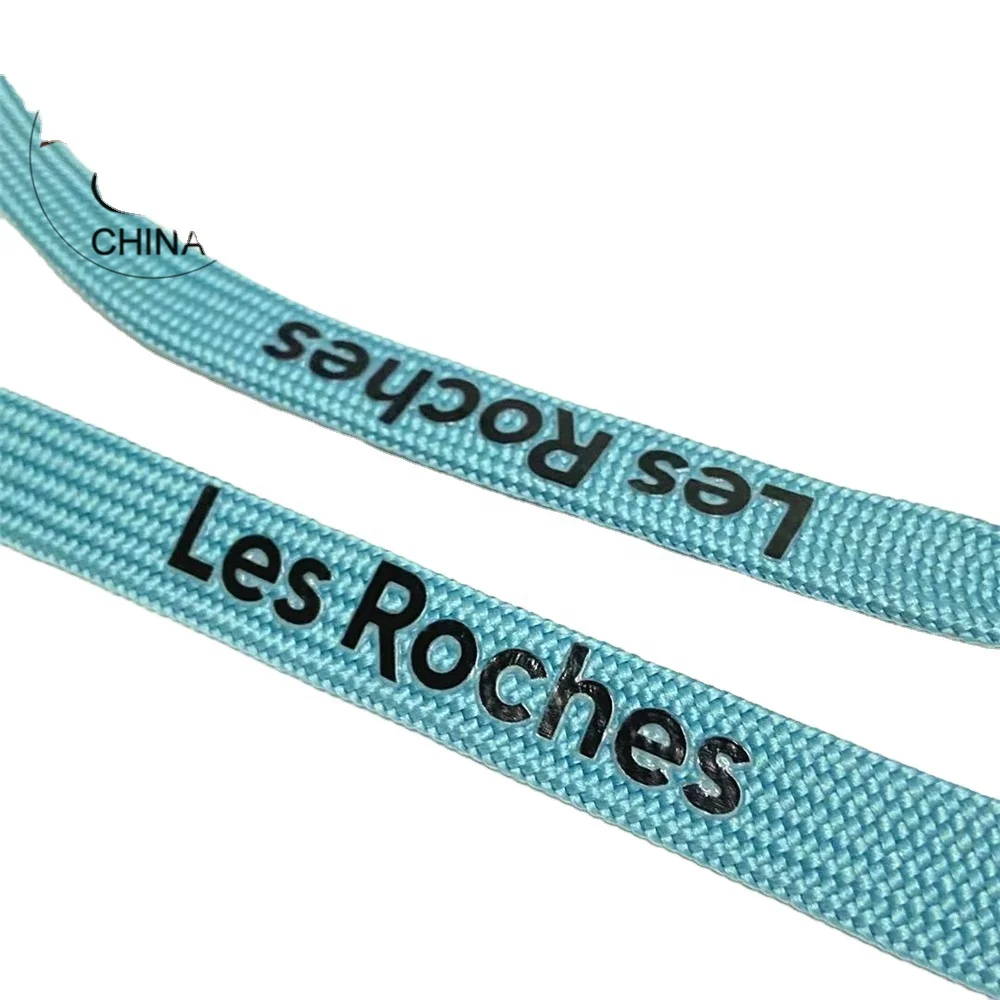 

15MM Flat Custom Hoodie String Printed 3D Rubber Logo Polyester Multi String Hoodie Drawstrings polyester printed Hoodie rope