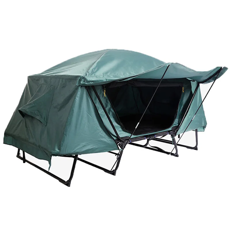 

Outdoor Waterproof Camping Tent 1-2 Person use tents folding Off Ground Sleeping bed Tent Cot With Carry Bag, Green, gray