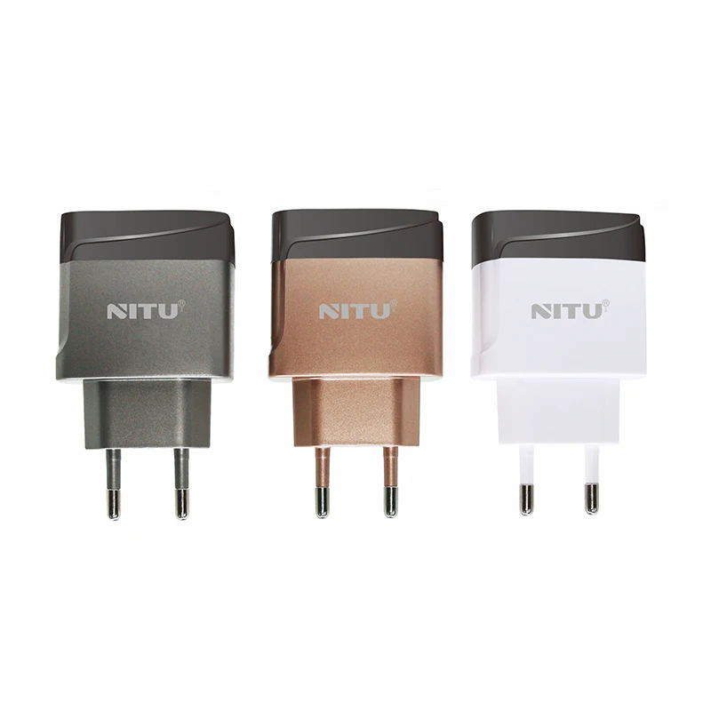 

2.4A US EU Plug Smart Phone Wall Charger for Samsung for Iphone Type C Portable, White/gold/sliver