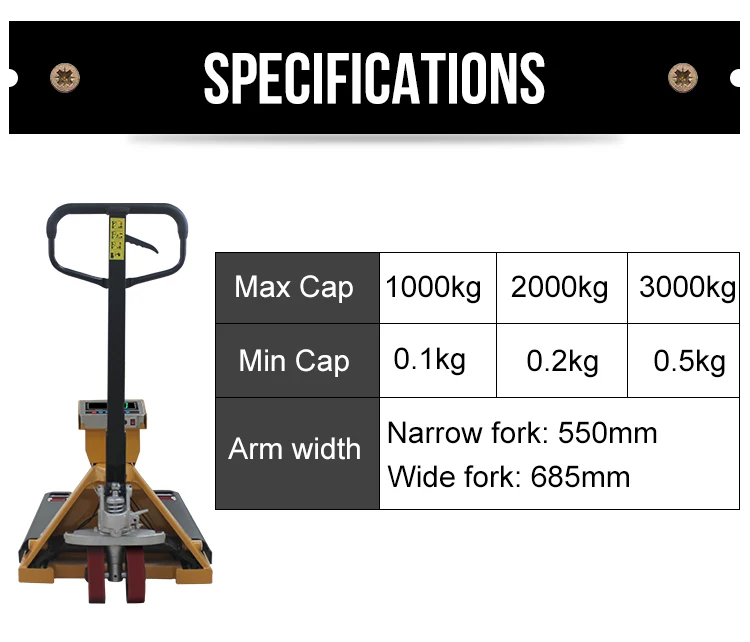 Nvk 2000 Kg 3 Ton Pallet Jack Scale Electronic Forklift Weighing Scale