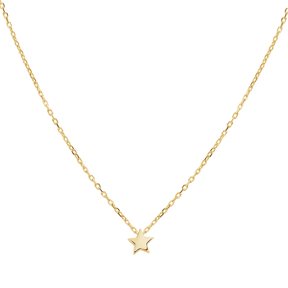 

Luxury Band 925 Sterling Silver jewelry 14k gold Plated Small Star Pendant Necklace