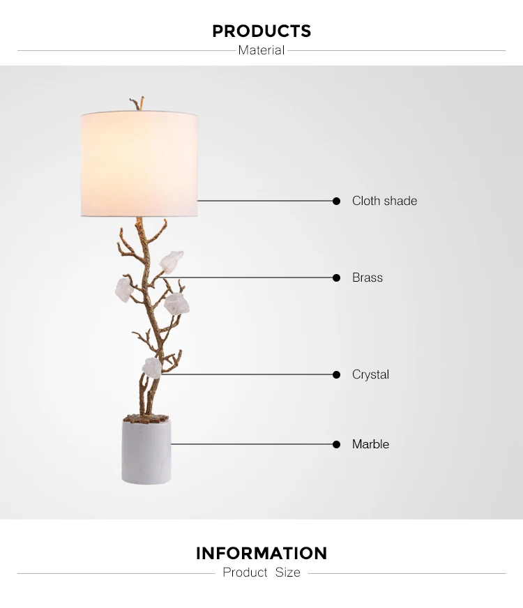 decorative white marble table light