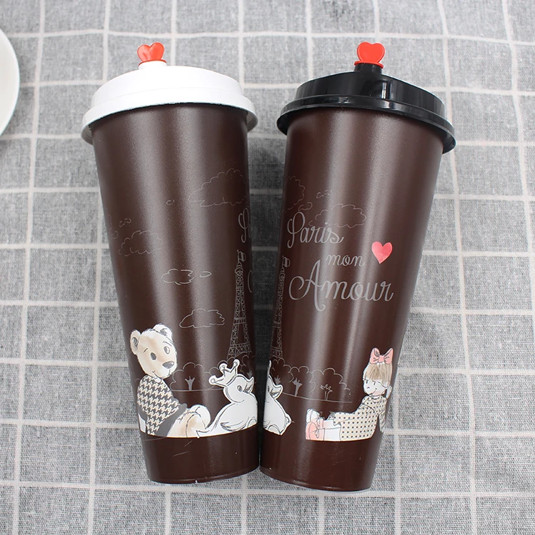 

16oz 24oz In Mould Label Full Color Full Printing Disposable Plastic Glass