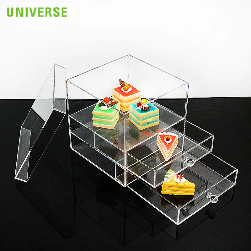 UNIVERSE topper separator display separator pop stand riser acrylic cake stand with beads
