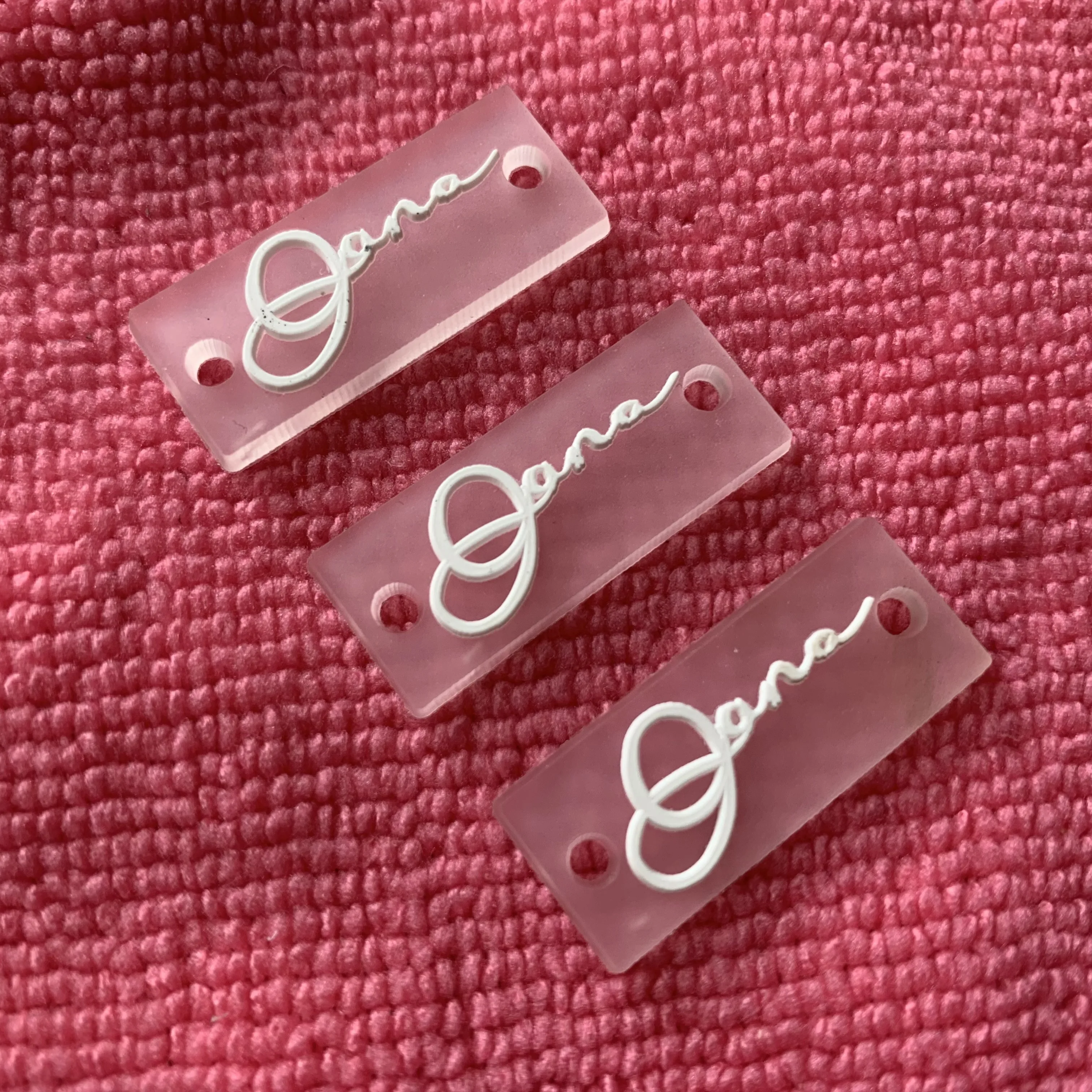 Waterproof Sewing Holes Transparent Rubber Label for Swimsuitlittle Size clear Silicone Rubber Tags for Swimwear