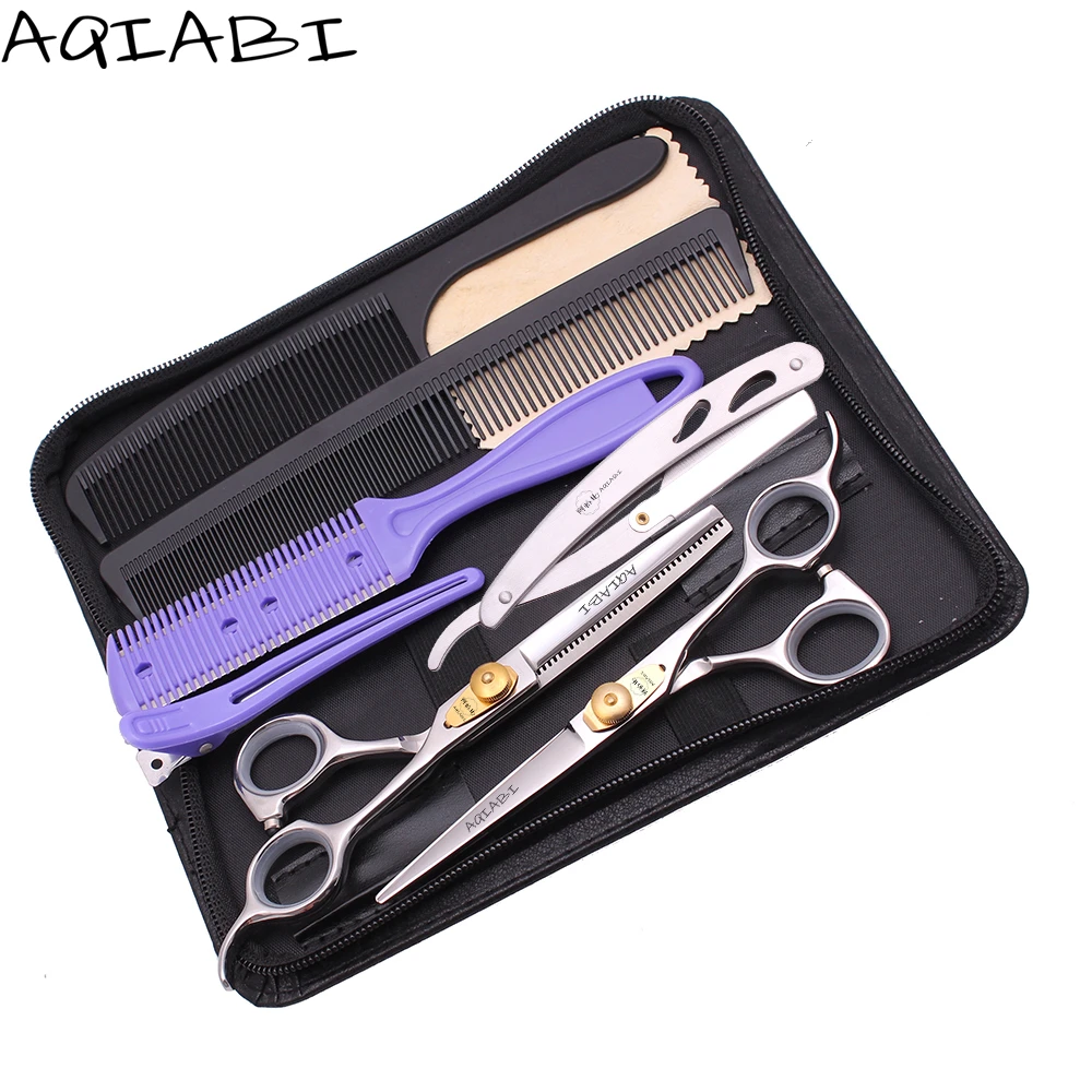 

Reversed Teeth Thinning Scissors 6'' Japanese Steel Professional Hair Cutting Scissors Set A1115 Barber Haircut Scissors Add Bag, Silver