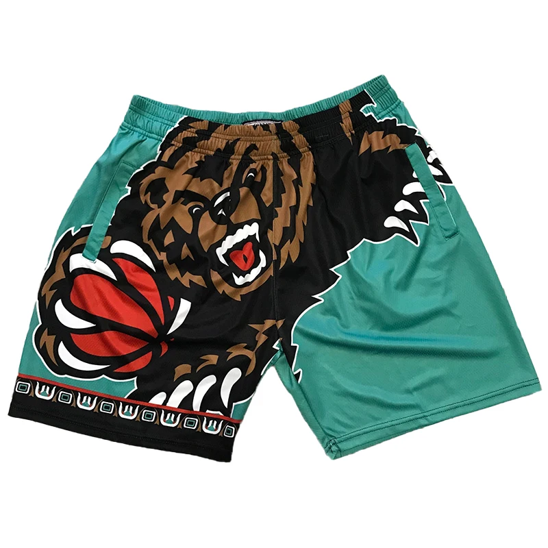 

custom design new mesh stitched plain men grizzly retro fashion regular basketball embroidered sports shorts, Customized colors