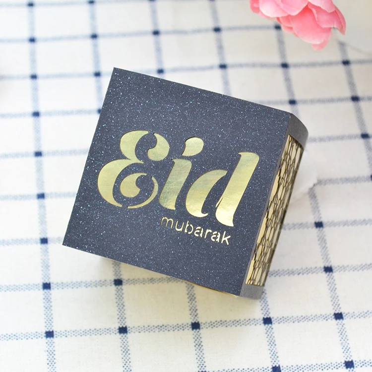 Muslim eid ramadan 2020 decoration laser cut eid mubarak cake box