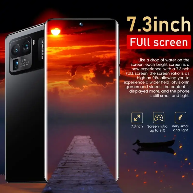 

2022 Best Phone M11 Ultra Android 10 Unlocked Smartphone 8GB+256GB 3G 4G 5G Mobile Phones With GPS WiFi Big AMOLED Screen