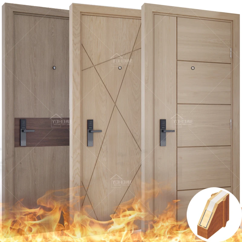 

Guangdong high end interior door supplier modern design oak bedroom doors interior room firerated solid wood door