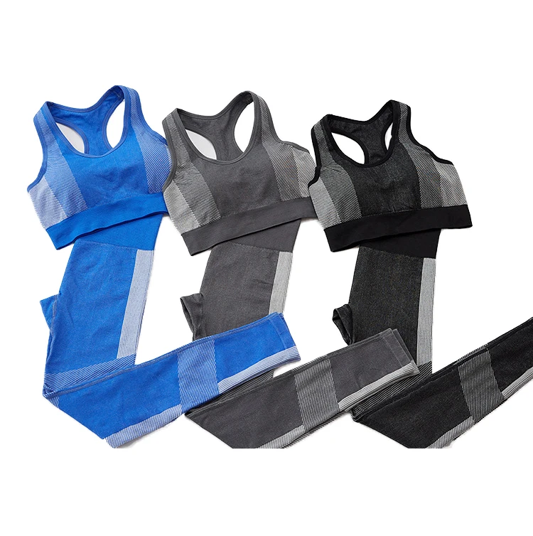 

90%Nylon fitness bra and tight pants stretch hip yoga fast dry running two piece yoga set for women