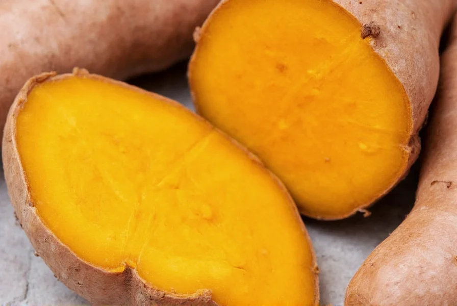 Close-up photograph of fresh turmeric root showing brown exterior and vibrant orange-yellow interior with visible fibrous texture