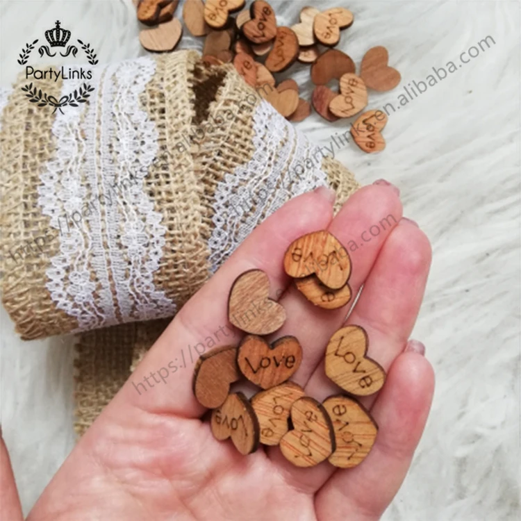 Details about   100Pcs Mini Wooden Love Heart Wedding Craft Rustic Wedding Party DIY Decor 