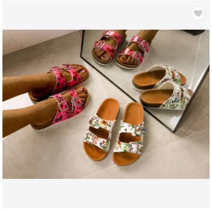 

Foma SS2200 Summer cork fashion color printing slippers for women