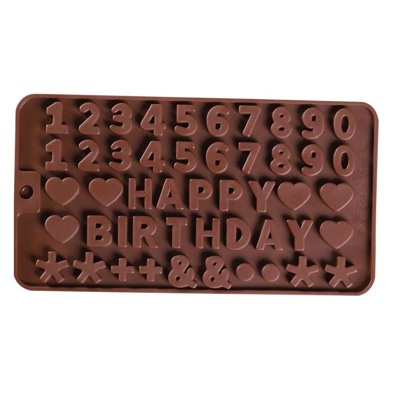 

High Quality Silicone Custom 26 English Alphabet Cake Decoration Tools Baking Accessories Fondant Molds Chocolate Mold, Brown