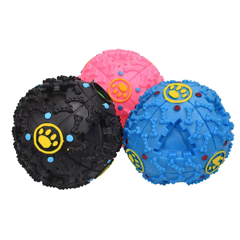 

Rubber Indestructible Treat Dispensing Ball Hiding Food Puzzle Bite Interactive Pet Ball Chew Dog Toy, Picture showed