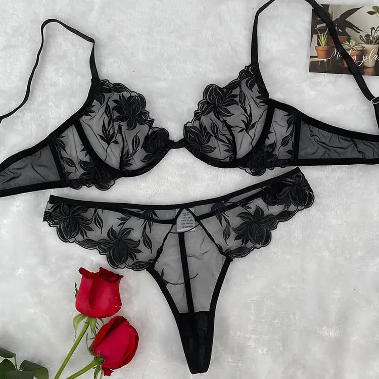 

Sexy floral underwear and bra sets sexy woman