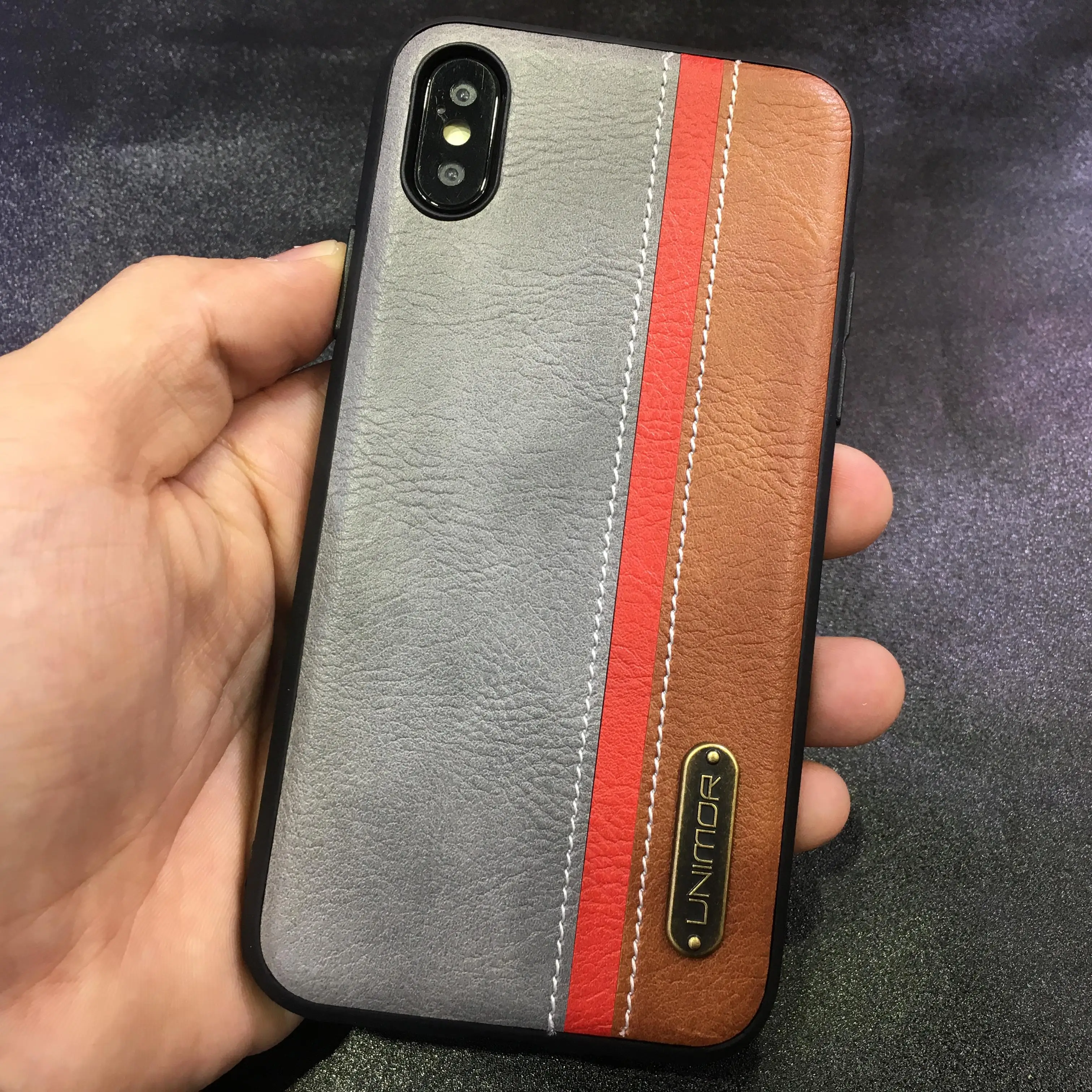 

UNIMOR mobile phone tpu pc pu leather case with good quality Leather phone case cellphone case, Black,red, grey, brown, blue