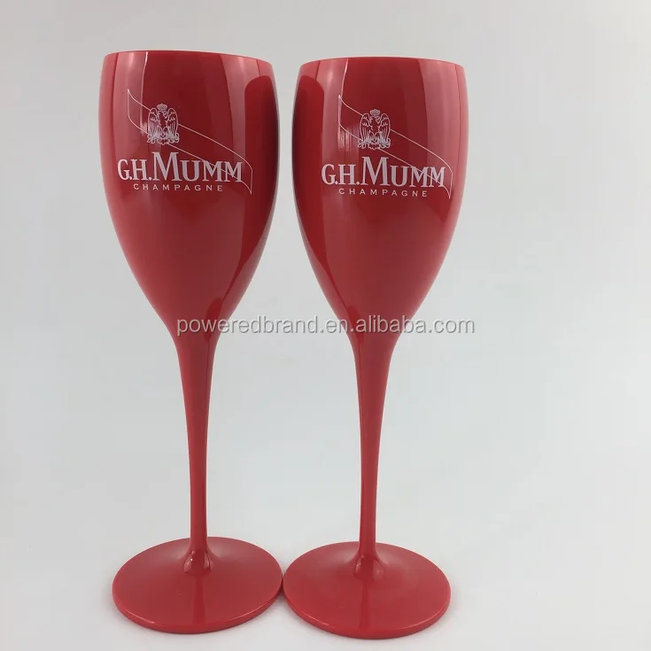 3 G. H. Mumm Stemmed Tulip Shaped Champagne Glasses 6 oz