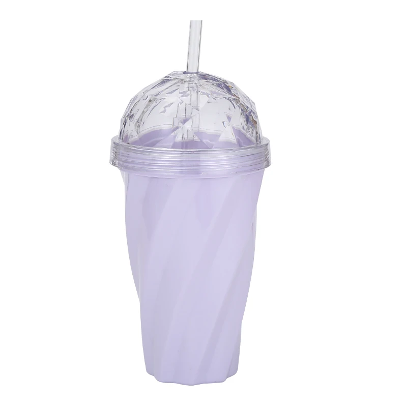 

Hot Selling Plastic Tumbler Double Wall Plastic Ice Cream Shape Tumbler Cups With Lid and Straw, As picture