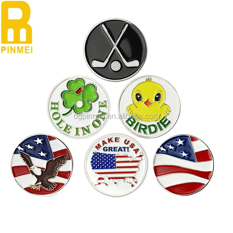 Wholesale Unique Golf Ball Markers Golf Ball Marker Metal Golf