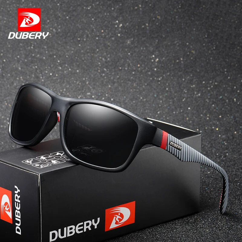 

DUBERY Wholesale Vintage Sport Sunglasses Polarized Men's Sun Glasses For Men UV400 Shades Square Black Summer Oculos Male