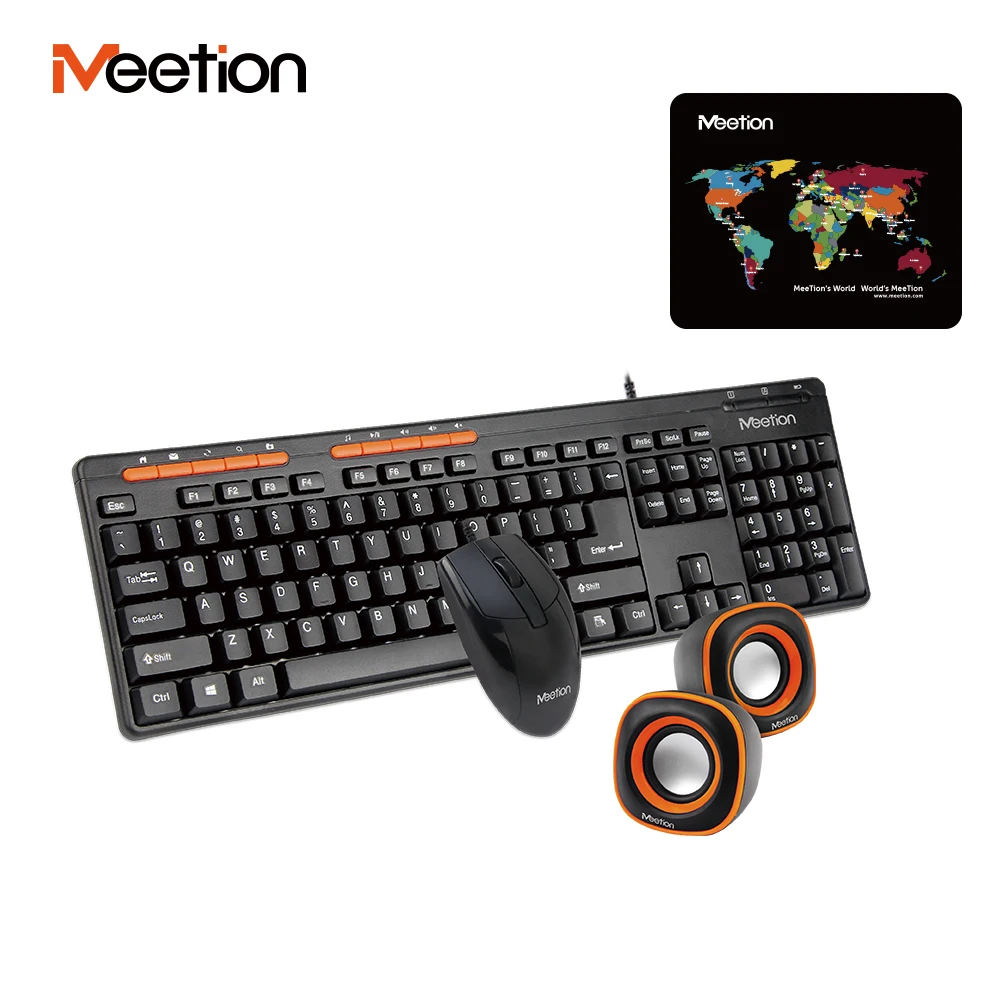 

MEETION C105 Keyboard Mouse Speaker Set Kit Usb Keyboard And Mouse Combo With Mouse Pad