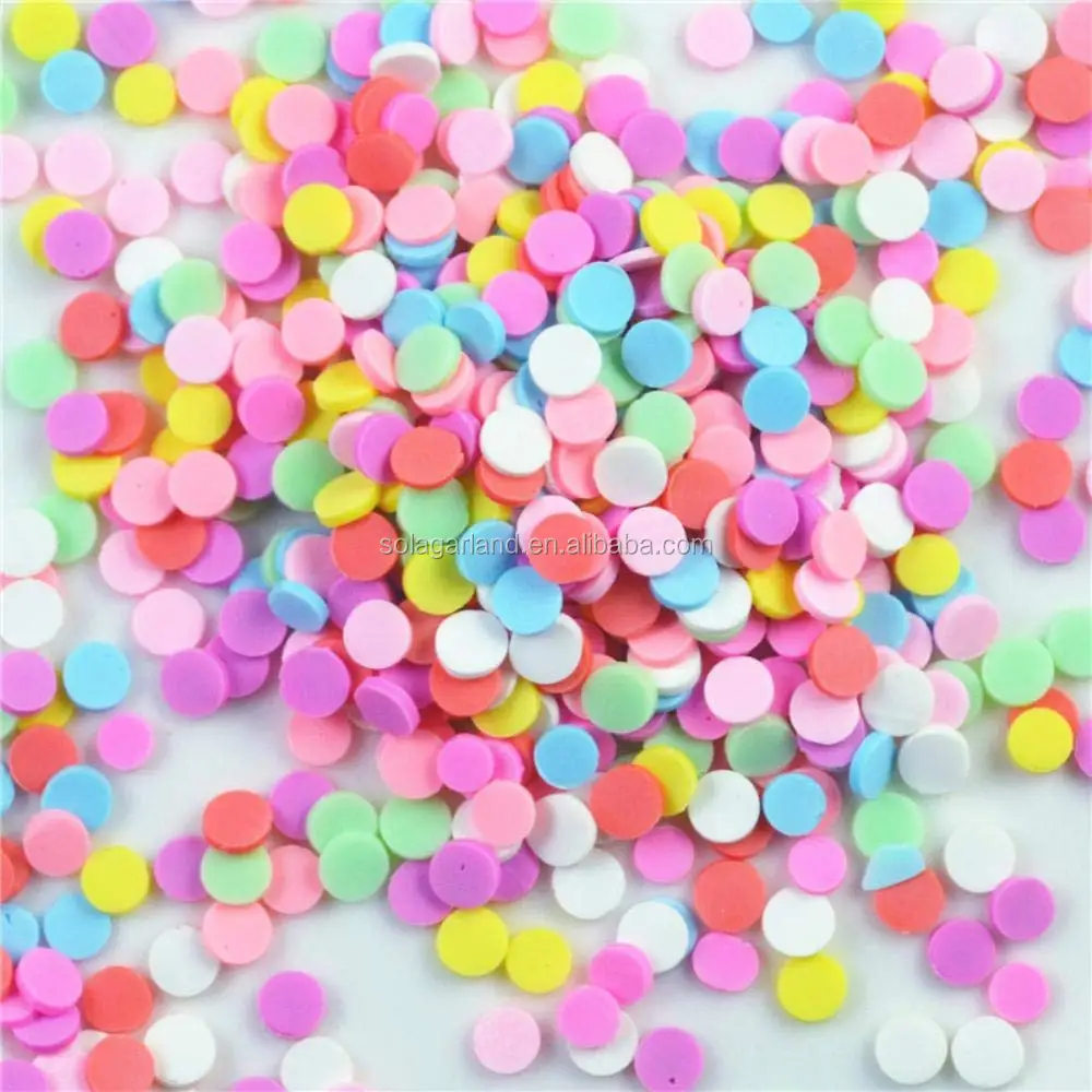 

Candy Color Polymer Hot Clay Sprinkles 5mm 3D Tiny Round Shape Clay Slices Nail Stickers DIY Making Phone Deco Kid Toys