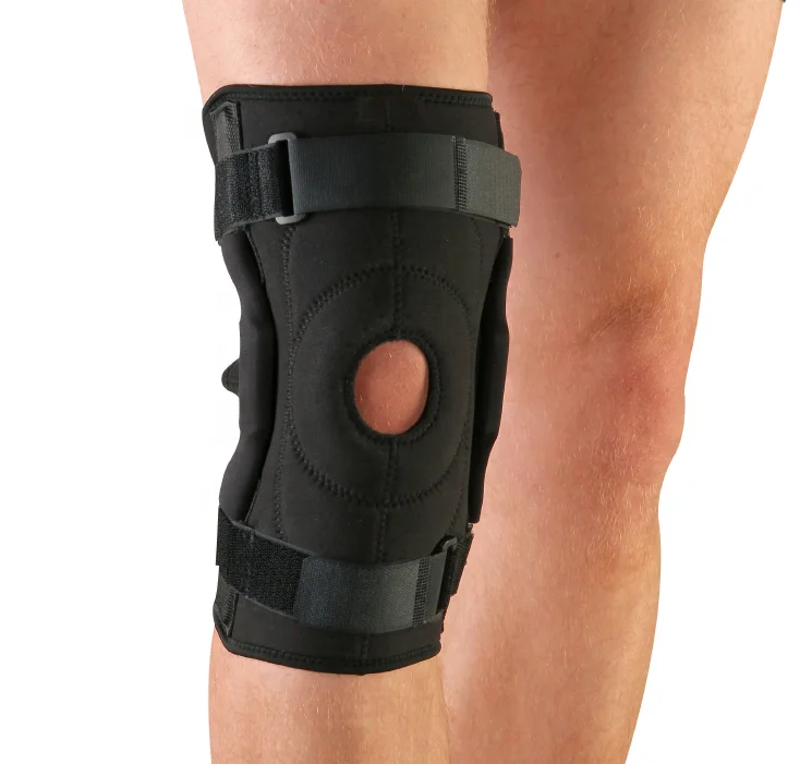 

New arrival medical black neoprene arthritis hinged knee brace, Black blue