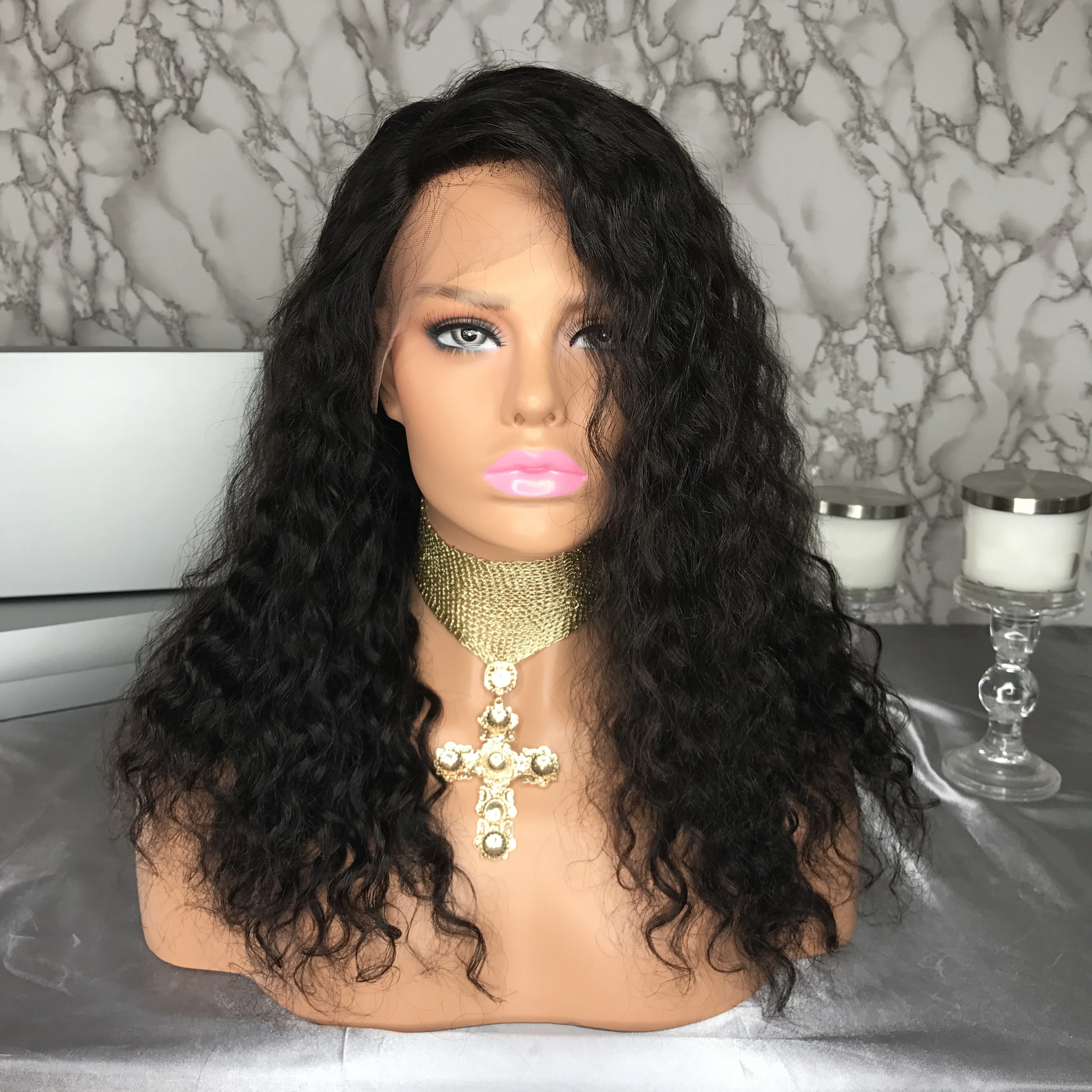 

150% Density Brazilian Virgin Human Hair Wigs Lace Front Wig With Baby Hair For Black Women Bleached Knots