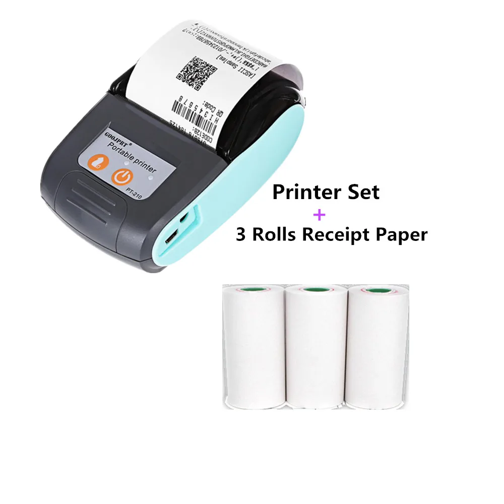 Details about   GOOJPRT QR203 PT210 PT200 Bluetooth Printer Wireless Thermal Paper Rolls i 