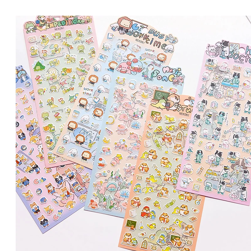 Nekoni Journal Diary  Labrador Owl Lion Frog Animal Decals Music School For Planner Decals Stickers